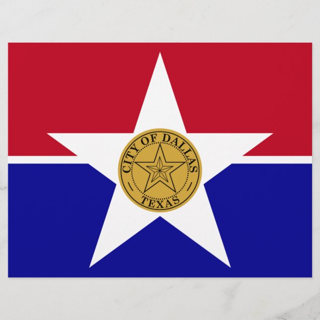 Letterhead met vlag van Dallas, Verenigde Staten (Voorkant)