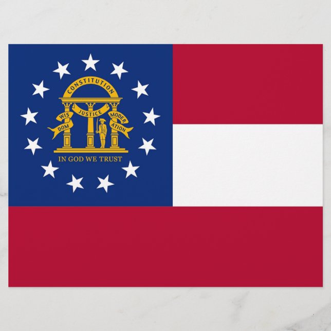 Letterhead met vlag van Georgië, VS (Voorkant)