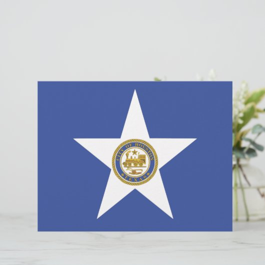 Letterhead met vlag van Houston, VS (Staand voorkant)