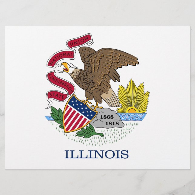 Letterhead met vlag van Illinois, Verenigde Staten (Voorkant)