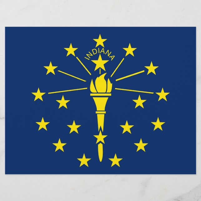 Letterhead met vlag van Indiana, Verenigde Staten (Voorkant)