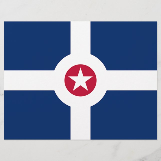 Letterhead met vlag van Indianapolis, Verenigde St (Voorkant)