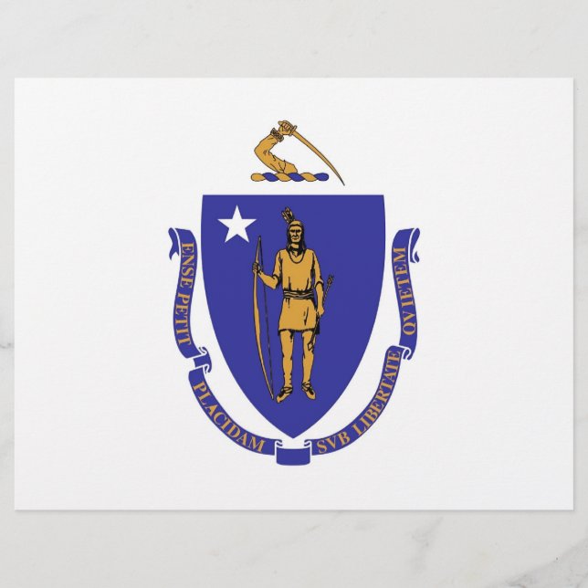 Letterhead met vlag van Massachusetts, Verenigde S (Voorkant)