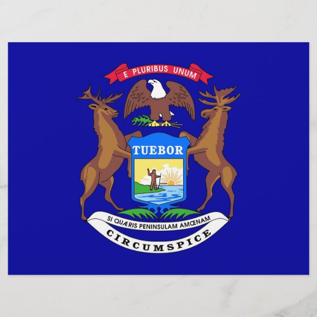 Letterhead met vlag van Michigan, VS (Voorkant)