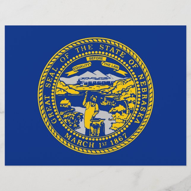 Letterhead met vlag van Nebraska, VS (Voorkant)