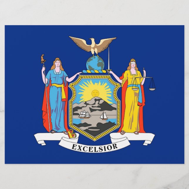 Letterhead met vlag van New York, Verenigde Staten (Voorkant)