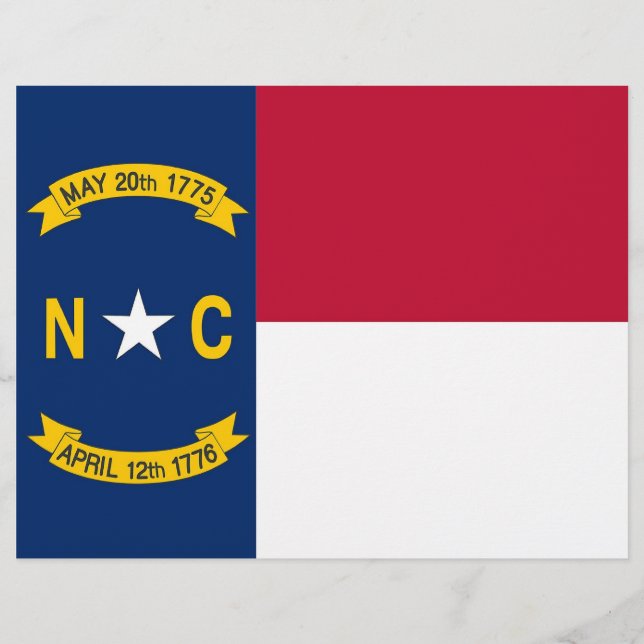 Letterhead met vlag van North Carolina, VS (Voorkant)