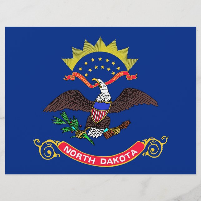 Letterhead met vlag van North Dakota, VS (Voorkant)