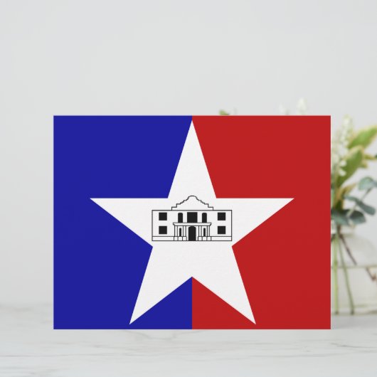Letterhead met vlag van San Antonio, VS (Staand voorkant)