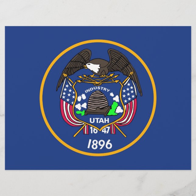 Letterhead met vlag van Utah, VS (Voorkant)