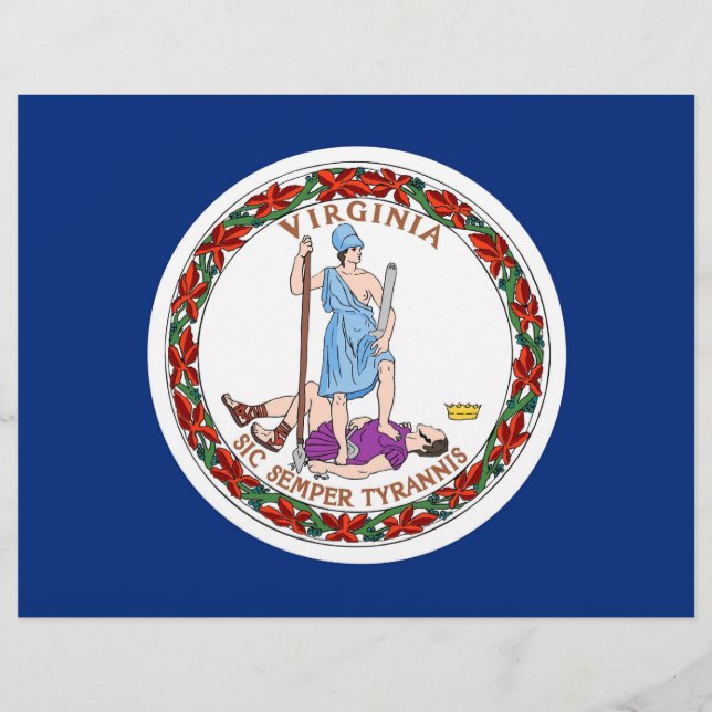Letterhead met vlag van Virginia, Verenigde Staten (Voorkant)