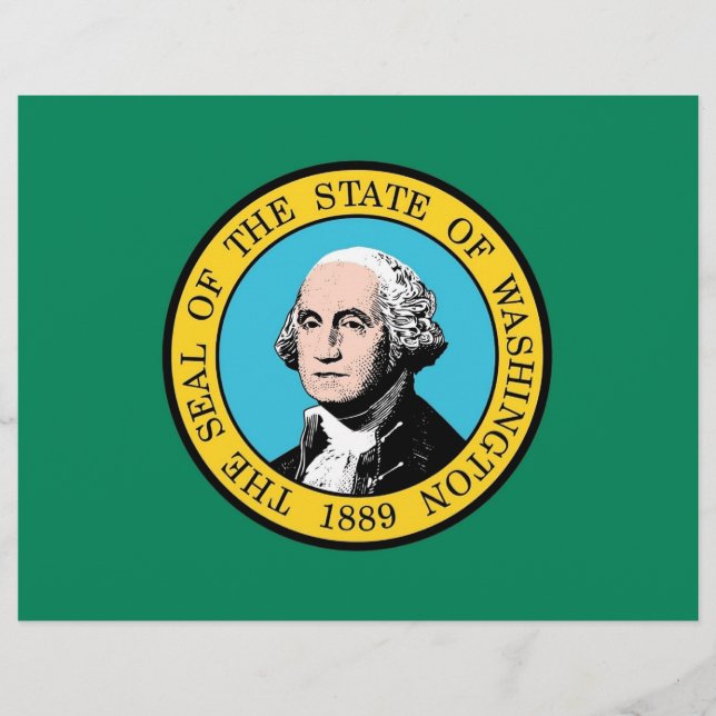 Letterhead met vlag van Washington, VS (Voorkant)
