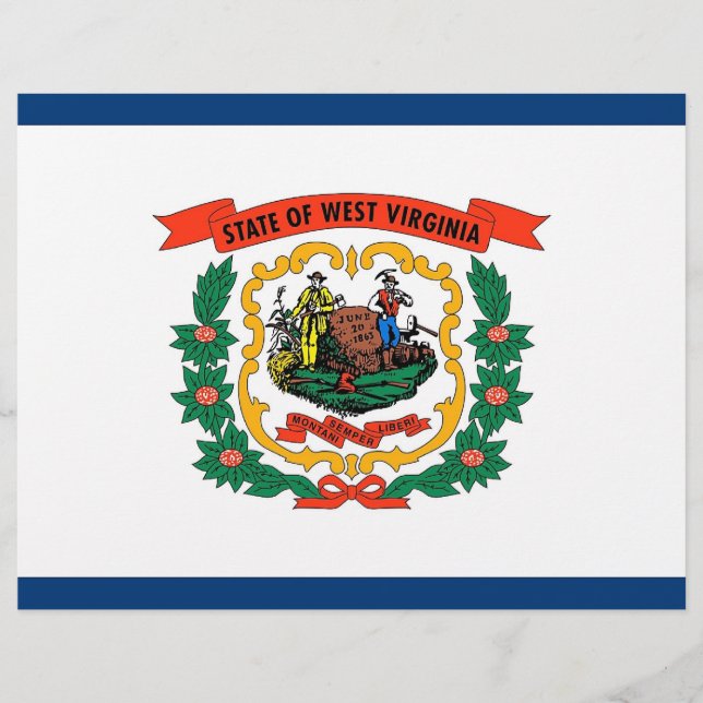 Letterhead met vlag van West Virginia, Verenigde S (Voorkant)