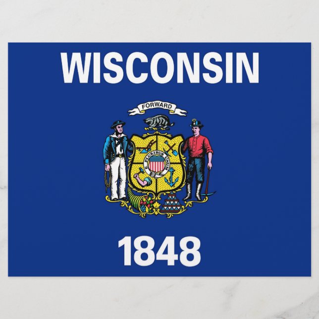 Letterhead met vlag van Wisconsin, Verenigde State (Voorkant)