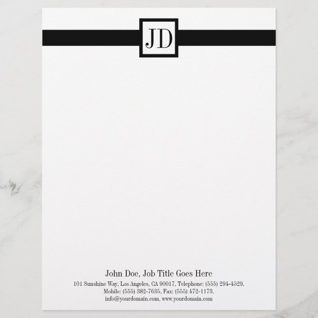 Letterhead Monogram overeenkomend Visitekaartje Briefhoofd Ontwerp (Voorkant)