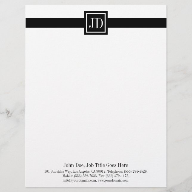 Letterhead Monogram overeenkomend Visitekaartje Briefhoofd Sjabloon (Voorkant)