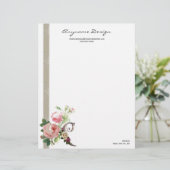 Letterhead Monogram Roos C Briefhoofd Sjabloon (Staand voorkant)