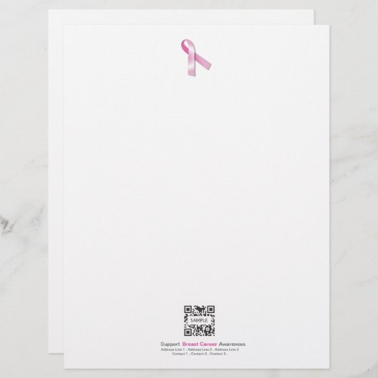 Letterhead Sjabloon Borstkanker Briefhoofd (Voorkant / Achterkant)