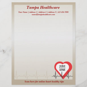 Letterhead Sjabloon Hartgezondheid Custom Briefhoofd