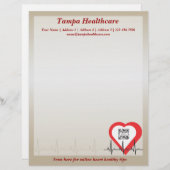Letterhead Sjabloon Hartgezondheid Custom Briefhoofd (Voorkant / Achterkant)