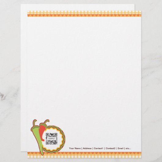 Letterhead Sjabloon Mexicaans restaurant Briefhoofd (Voorkant / Achterkant)