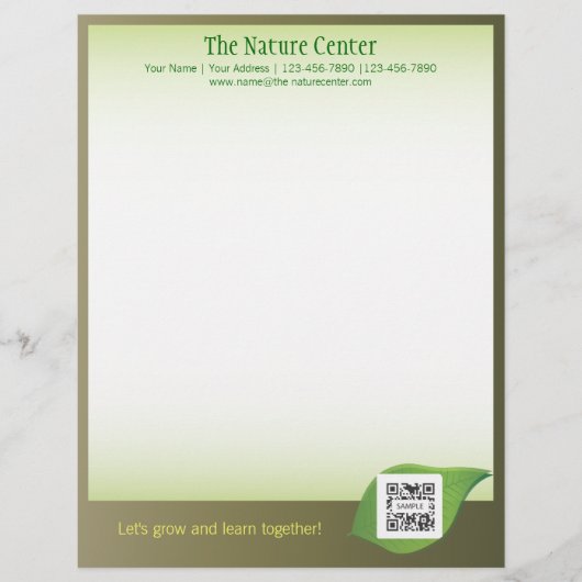 Letterhead Sjabloon Natuur Center Briefhoofd Ontwerp (Voorkant)