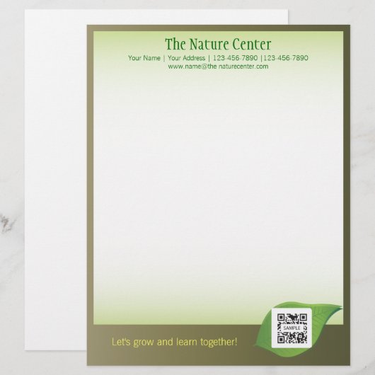 Letterhead Sjabloon Natuur Center Briefhoofd Ontwerp (Voorkant / Achterkant)