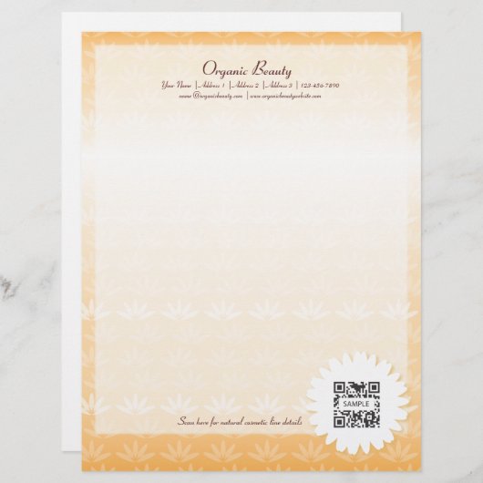 Letterhead Sjabloon Organic Beauty Gepersonaliseerd Briefhoofd (Voorkant / Achterkant)