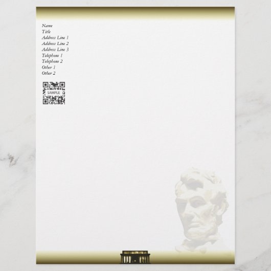 Letterhead Sjabloon President Lincoln Briefhoofd Ontwerp (Voorkant)