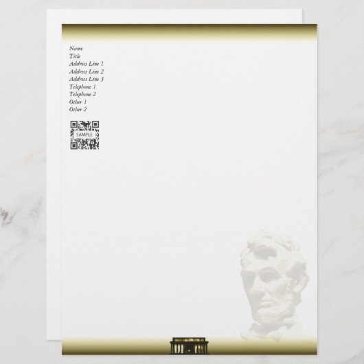 Letterhead Sjabloon President Lincoln Briefhoofd Ontwerp (Voorkant / Achterkant)