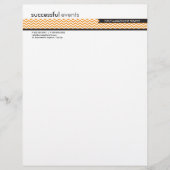 LETTERHEAD trendy vet chevron streep sinaasappel Custom Briefhoofd (Voorkant)