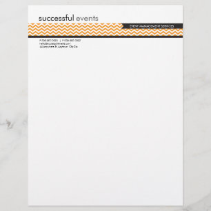LETTERHEAD trendy vet chevron streep sinaasappel Custom Briefhoofd