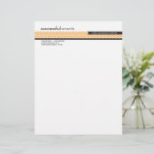 LETTERHEAD trendy vet chevron streep sinaasappel Custom Briefhoofd (Staand voorkant)