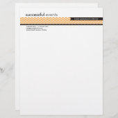 LETTERHEAD trendy vet chevron streep sinaasappel Custom Briefhoofd (Voorkant / Achterkant)