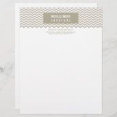 LETTERHEAD trendy vet chevron streep taupe Briefhoofd Ontwerp (Voorkant / Achterkant)