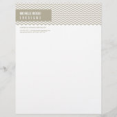 LETTERHEAD trendy vet chevron streep taupe Custom Briefhoofd (Voorkant)