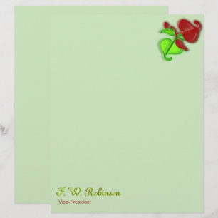 Letterhead - Twee 3D-bladeren met naam