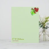 Letterhead - Twee 3D-bladeren met naam (Staand voorkant)