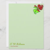 Letterhead - Twee 3D-bladeren met naam (Voorkant)