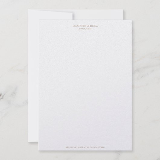Letterhead voor de Kerk van Jezus Christus Yeshua Bedankkaart (Voorkant)