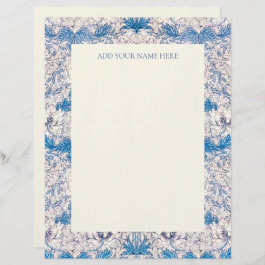 LETTERHEAD : WILLIAM MORRIS : " HONEYSUCKLE " BRIEFHOOFD (Voorkant / Achterkant)