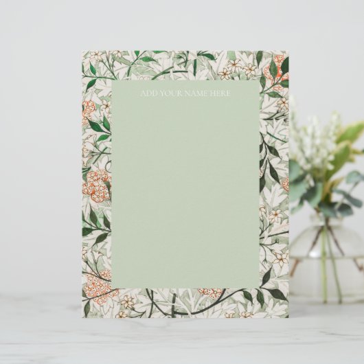 LETTERHEAD : WILLIAM MORRIS : " JASMINE " BRIEFHOOFD (Staand voorkant)