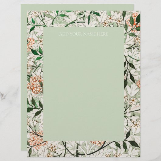 LETTERHEAD : WILLIAM MORRIS : " JASMINE " BRIEFHOOFD (Voorkant / Achterkant)