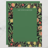 LETTERHEAD : WILLIAM MORRIS : " POMEGRANATEN " BRIEFHOOFD (Voorkant / Achterkant)