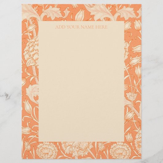 LETTERHEAD : WILLIAM MORRIS : " WILD TULIP " BRIEFHOOFD (Voorkant)