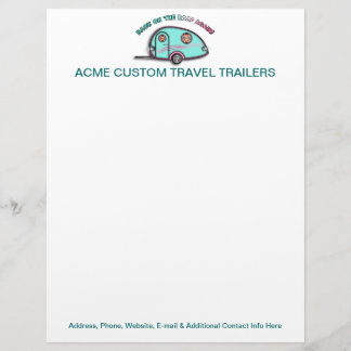  LETTERHEADS VOOR SCHERPLAATS RV-aanhangwagen Briefhoofd