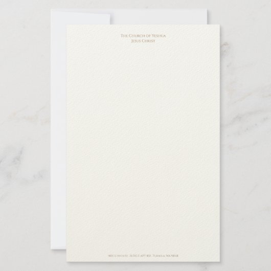 Letterhoofd voor de kerk van Jezus Christus Yeshua Briefpapier (Voorkant)