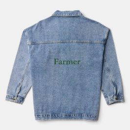 Lettering Boer in Achtertuin Groen Denim Jacket