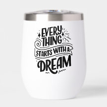 Lettering citaat over dromen