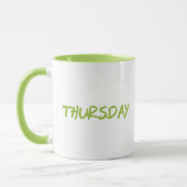 Lettering Design donderdag in groen Mok (Links)